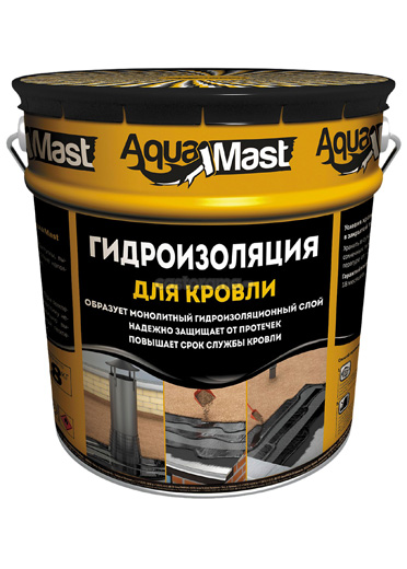Мастика битумно-резиновая AquaMast для кровли (18 кг)